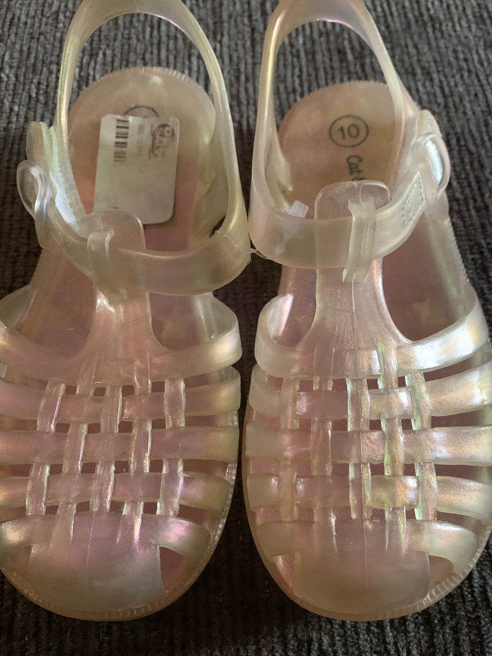Cat & Jack Iridescent Pink Jelly Sandals